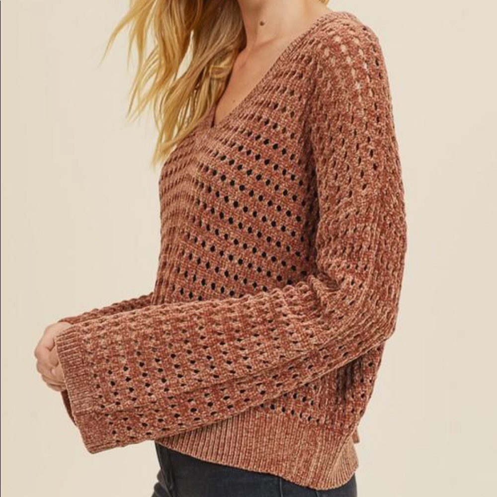 NWT: Chenille Butterscotch Knit Sweater